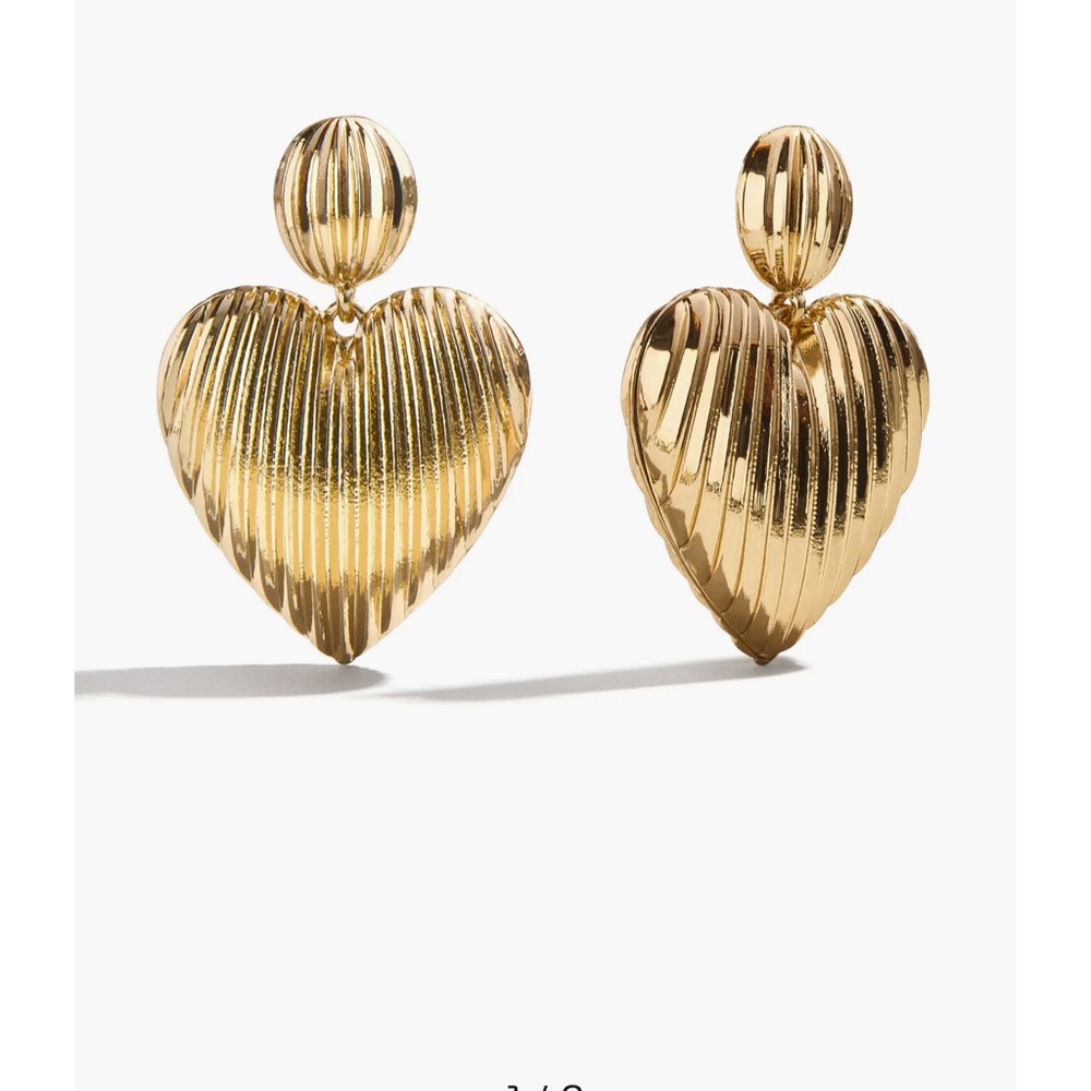 Baublebar Heart of Gold Statement Stud Dangle Earrings
